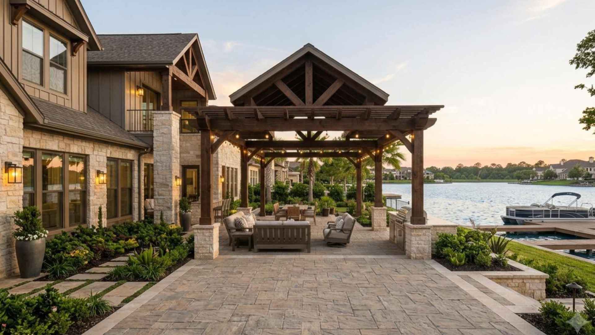Outdoor Living in Towne Lake patio custom