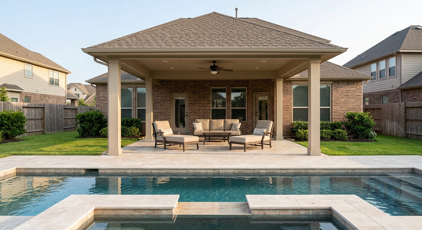 Patio cover Pool Deck Shade in Grand Lakes